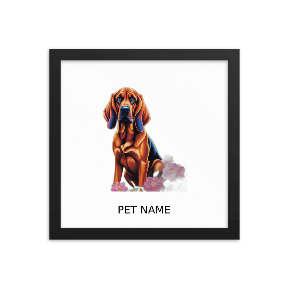 PugMug Custom Bloodhound Framed Print with Your Pet’s Name