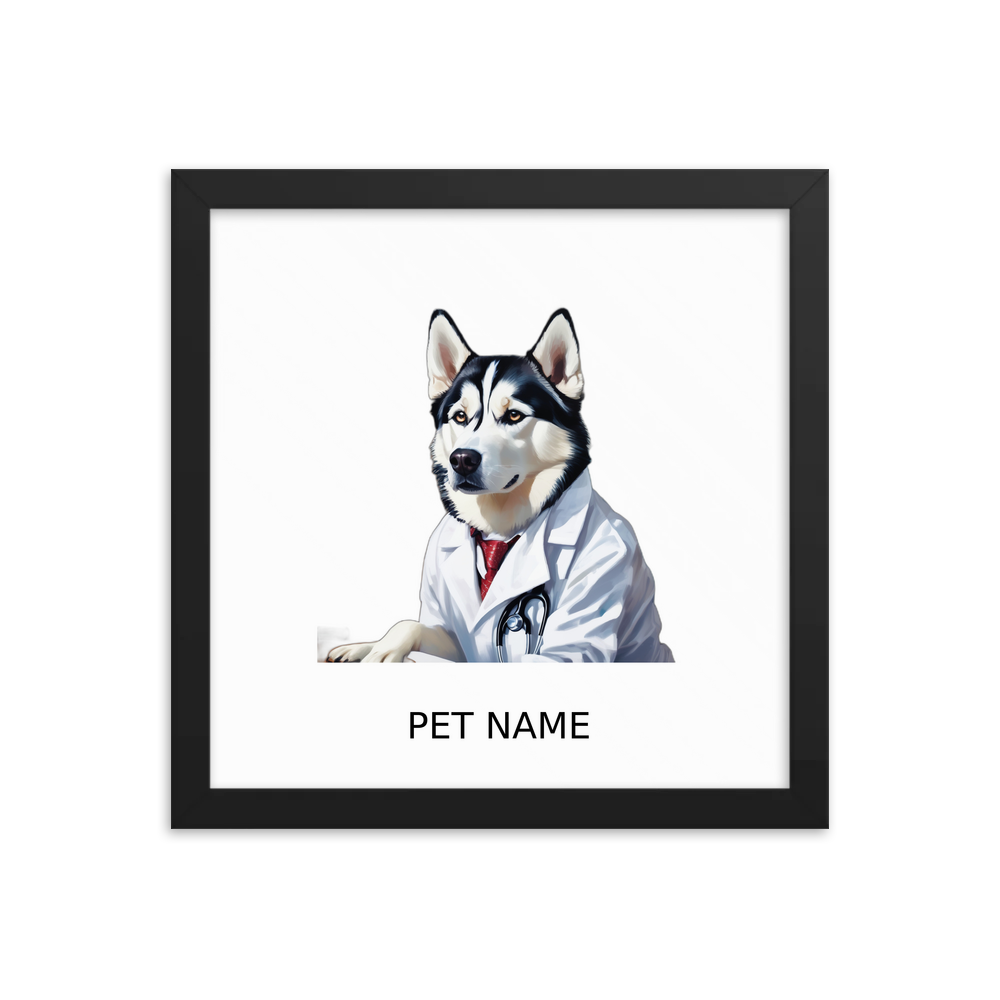 PugMug Custom Siberian Husky Framed Print with Your Pet’s Name