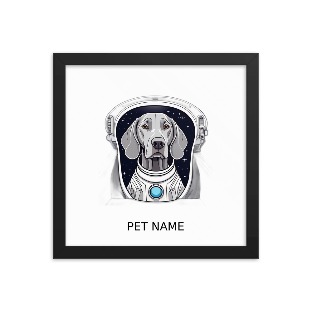 PugMug Custom Weimaraner Framed Print with Your Pet’s Name