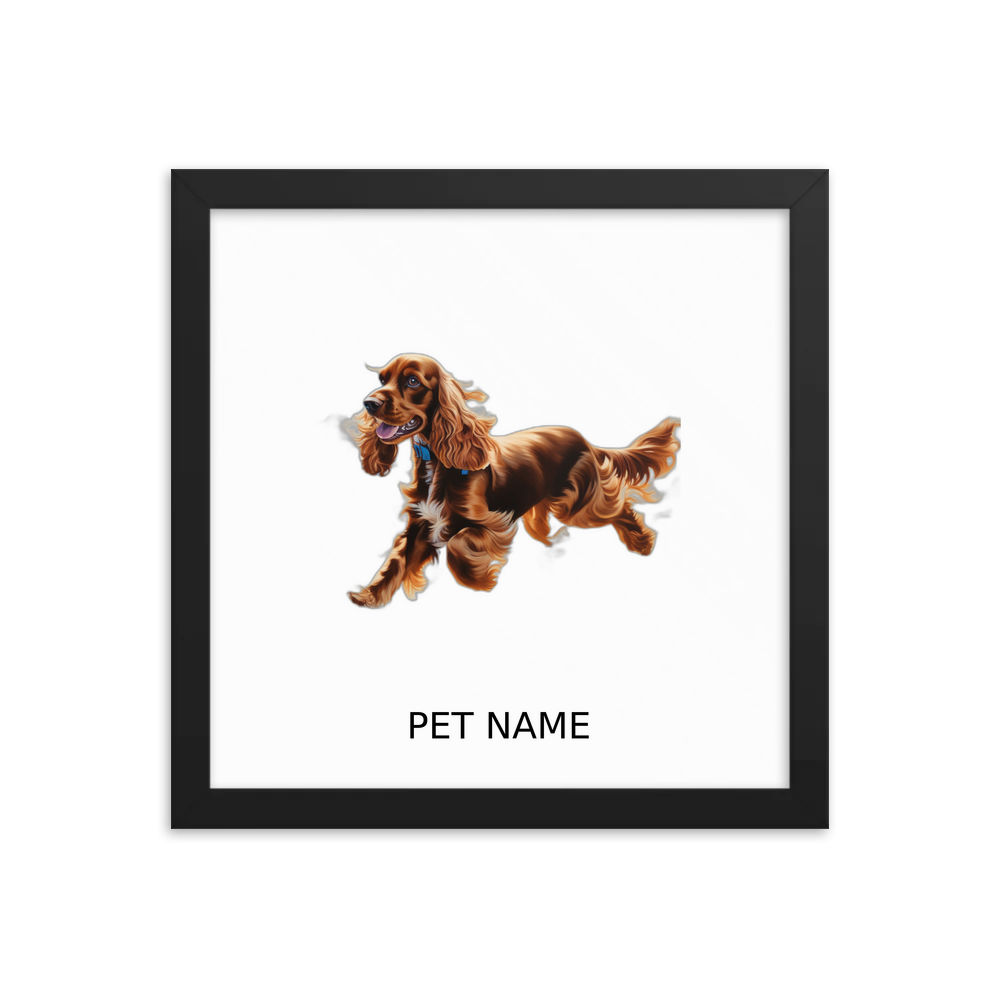 PugMug Custom Cocker Spaniel Framed Print with Your Pet’s Name
