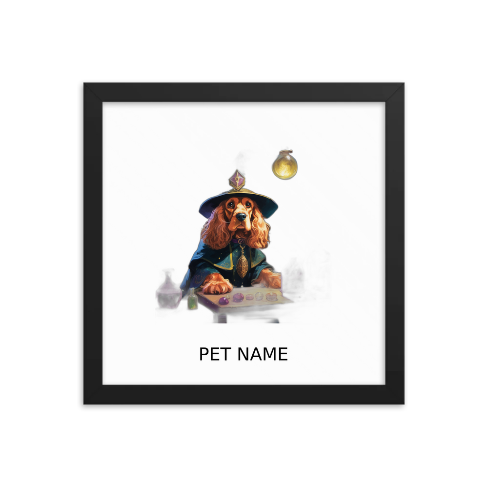 PugMug Custom Cocker Spaniel Framed Print with Your Pet’s Name
