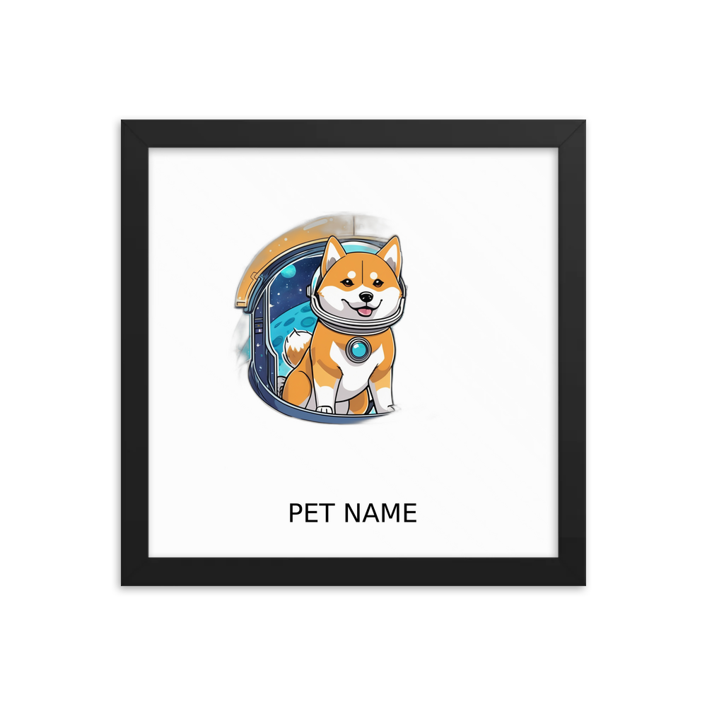 PugMug Custom Shiba Inu Framed Print with Your Pet’s Name