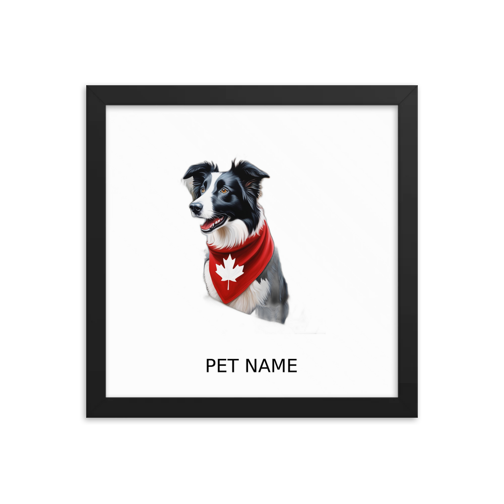 PugMug Custom Border Collie Framed Print with Your Pet’s Name
