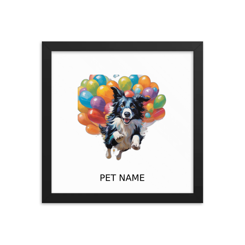 PugMug Custom Border Collie Framed Print with Your Pet’s Name