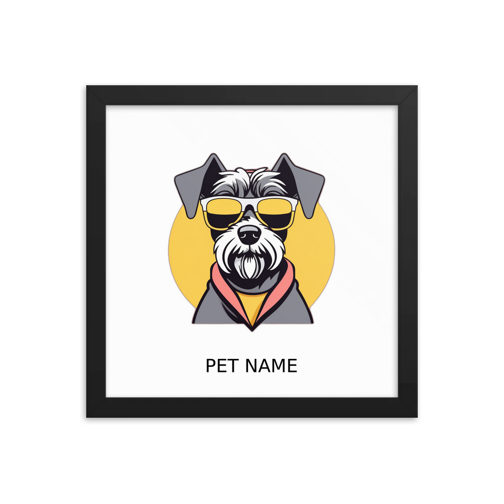 PugMug Custom Miniature Schnauzer Framed Print with Your Pet’s Name