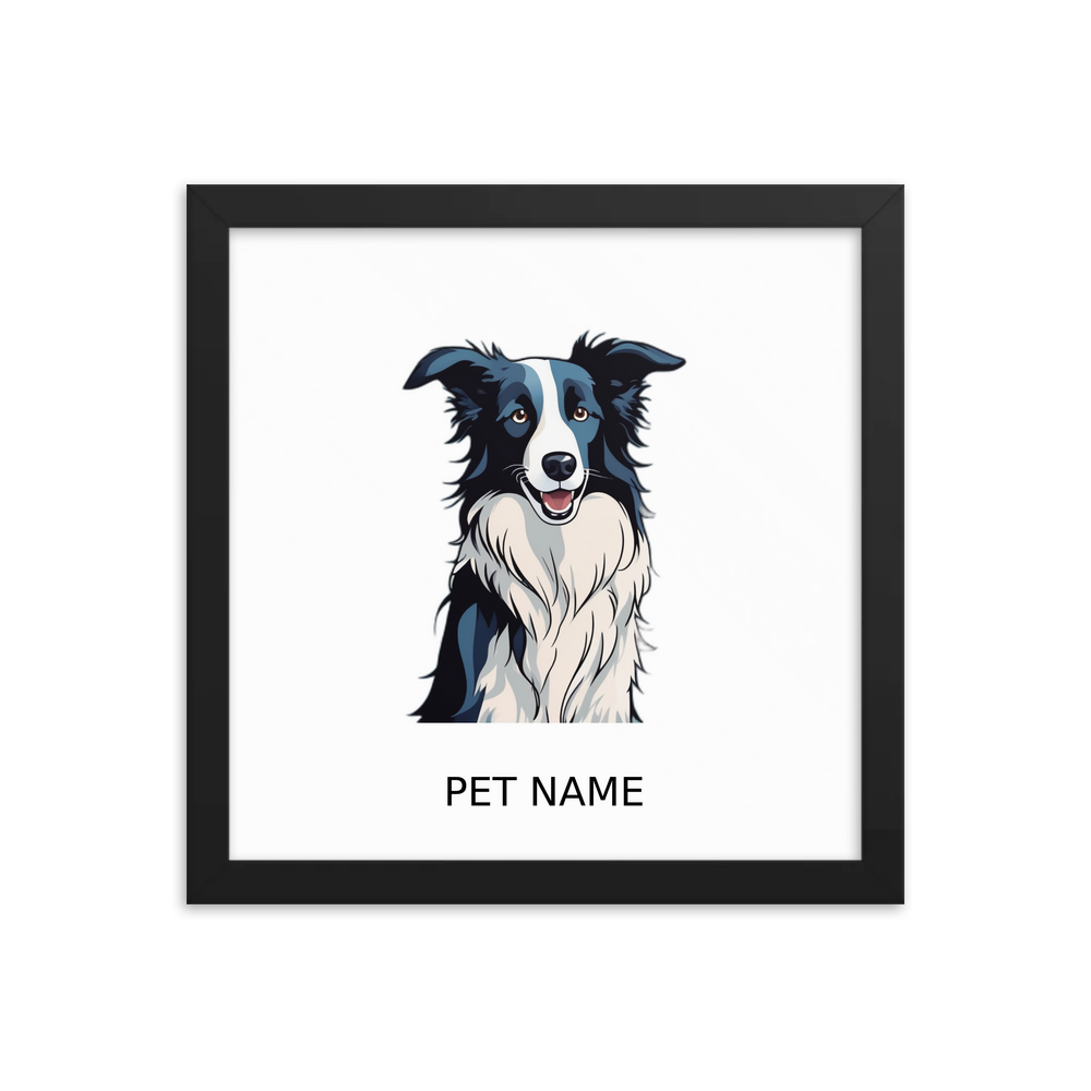 PugMug Custom Border Collie Framed Print with Your Pet’s Name