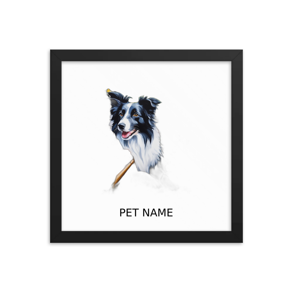 PugMug Custom Border Collie Framed Print with Your Pet’s Name