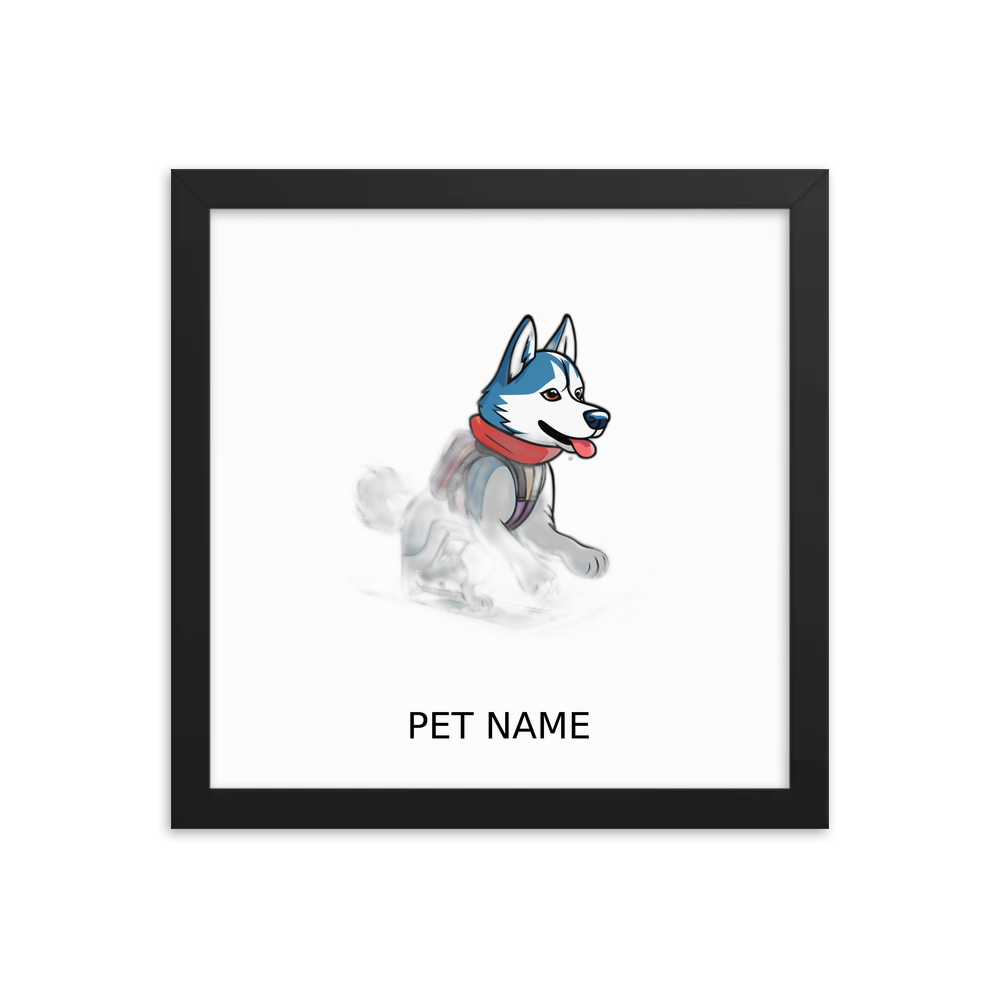 PugMug Custom Siberian Husky Framed Print with Your Pet’s Name