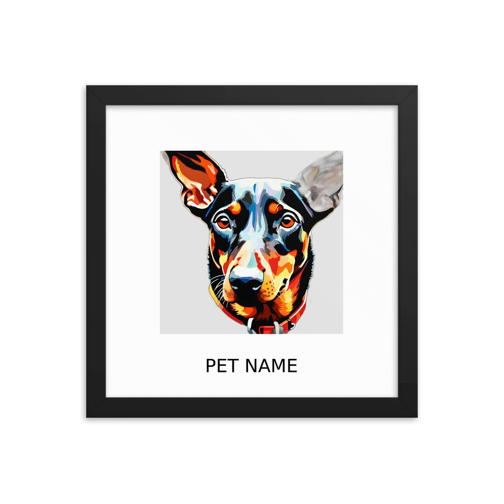 PugMug Custom Doberman Pinscher Framed Print with Your Pet’s Name