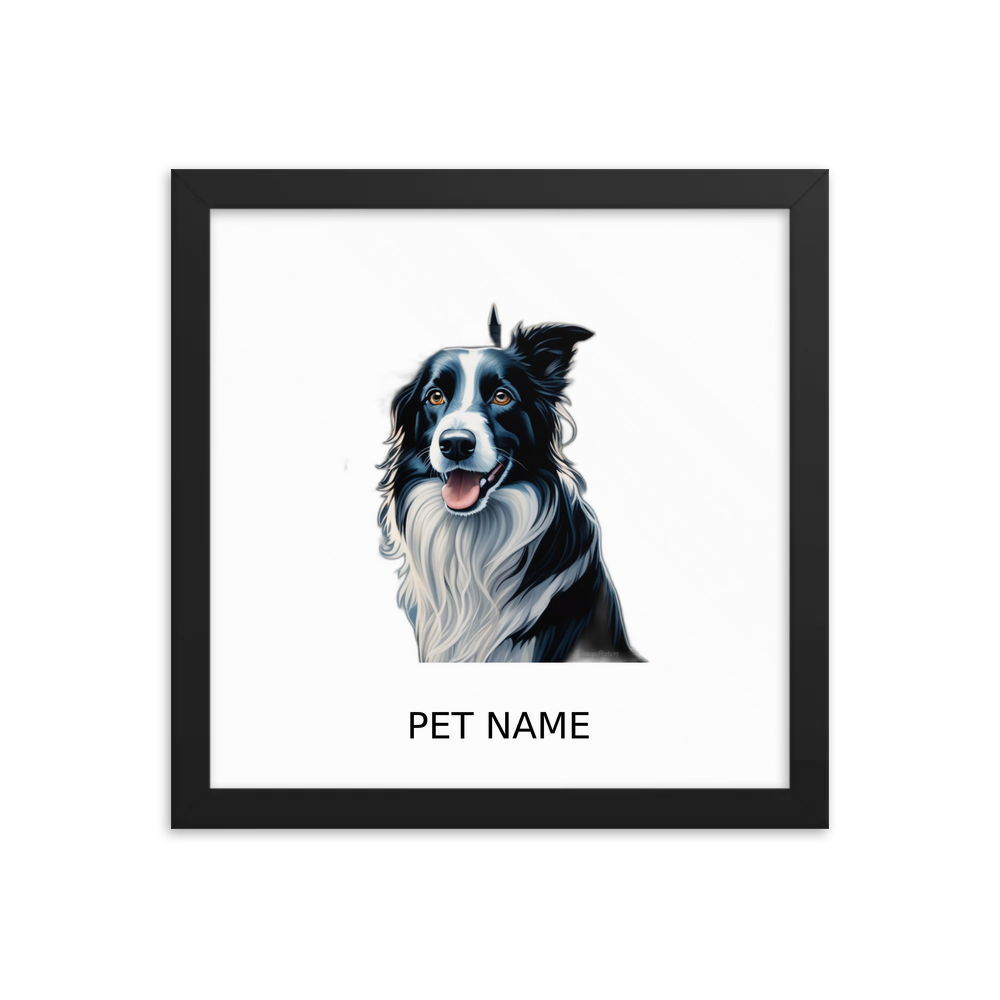 PugMug Custom Border Collie Framed Print with Your Pet’s Name