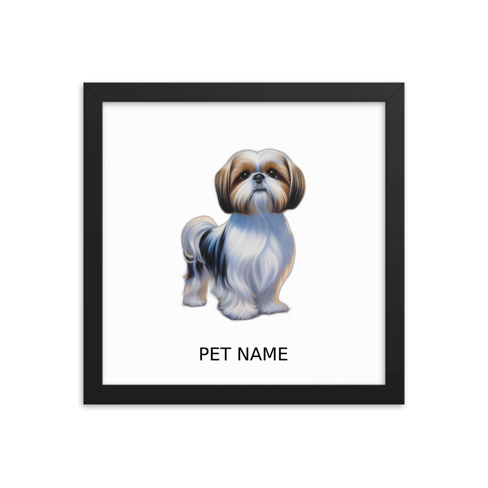 PugMug Custom Shih Tzu Framed Print with Your Pet’s Name
