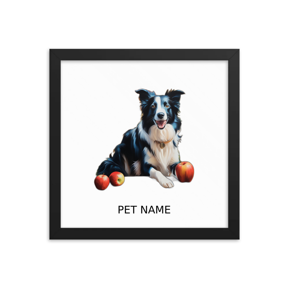 PugMug Custom Border Collie Framed Print with Your Pet’s Name