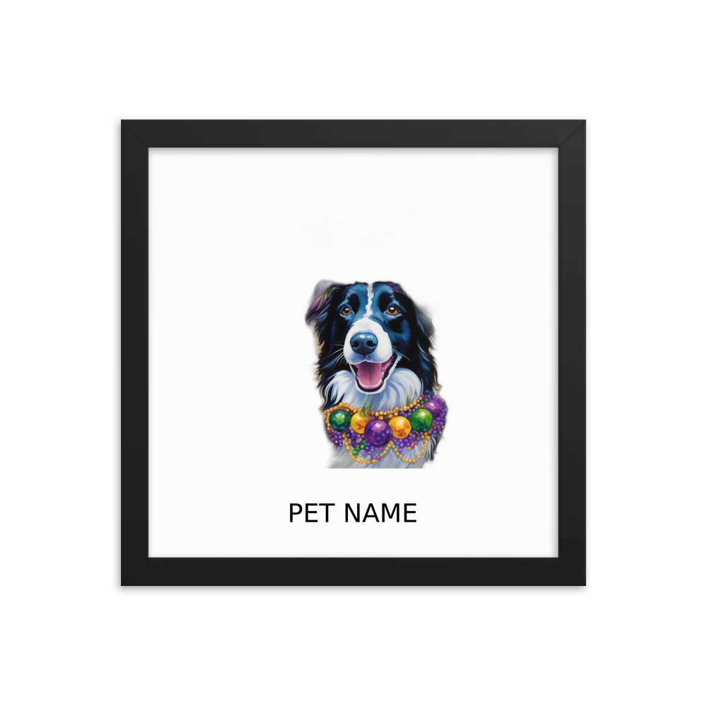PugMug Custom Border Collie Framed Print with Your Pet’s Name