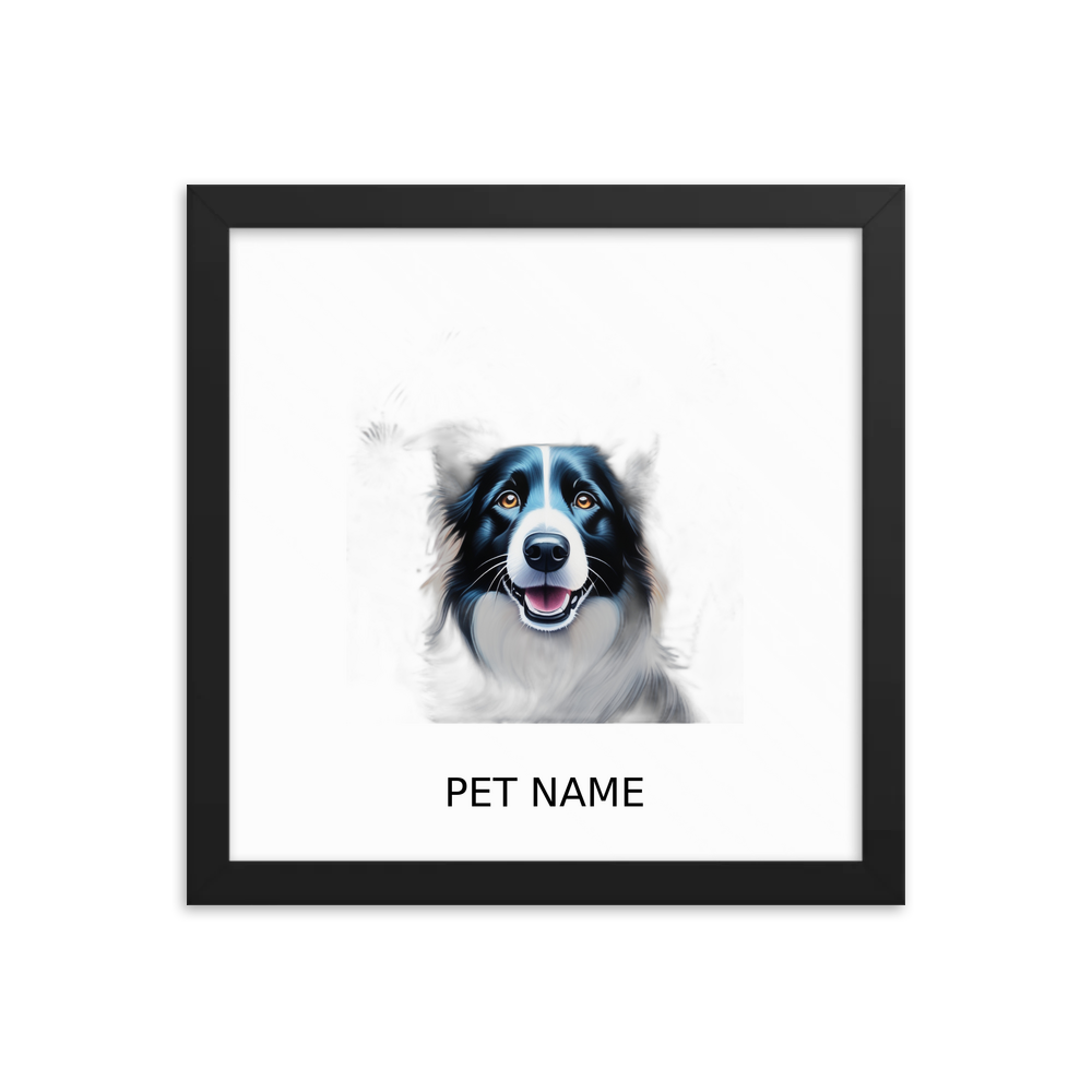 PugMug Custom Border Collie Framed Print with Your Pet’s Name