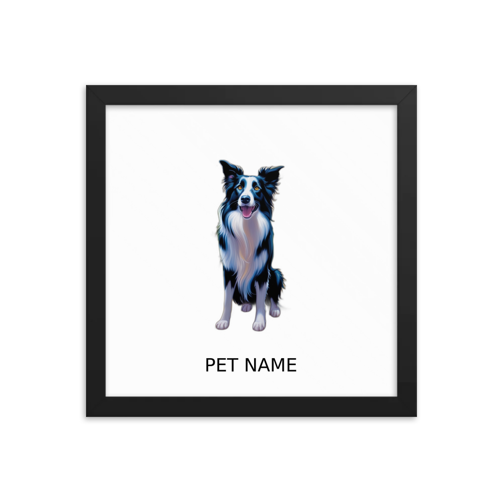 PugMug Custom Border Collie Framed Print with Your Pet’s Name