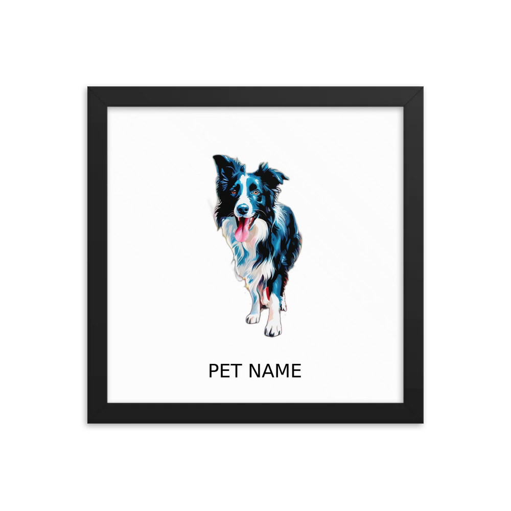 PugMug Custom Border Collie Framed Print with Your Pet’s Name