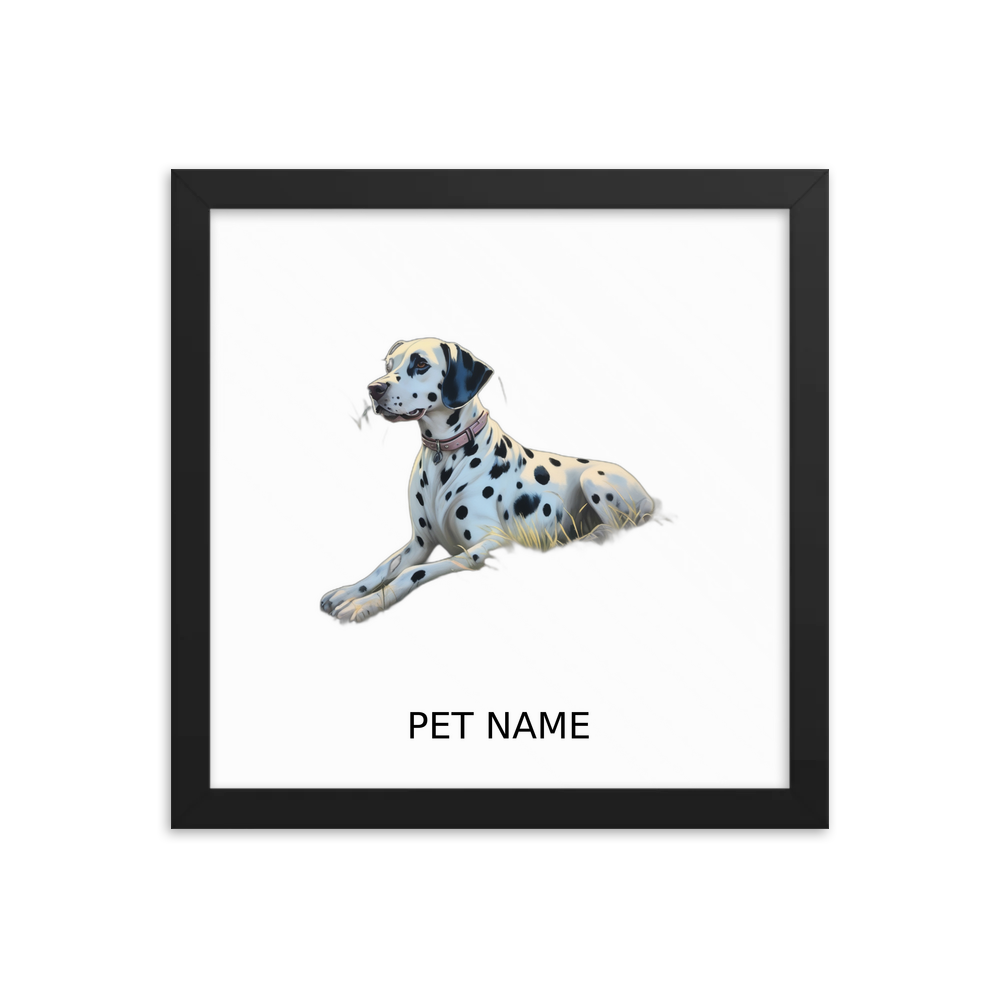 PugMug Custom Dalmatian Framed Print with Your Pet’s Name