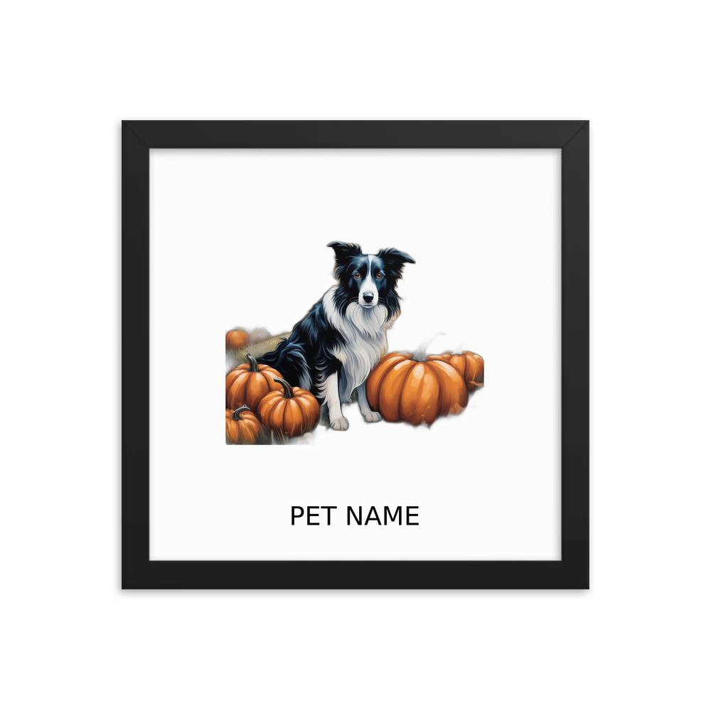 PugMug Custom Border Collie Framed Print with Your Pet’s Name
