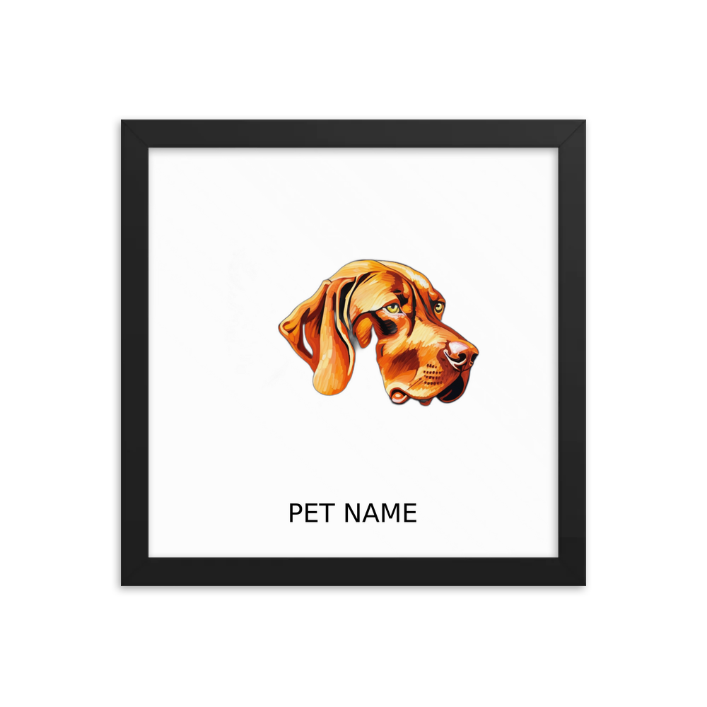 PugMug Custom Vizsla Framed Print with Your Pet’s Name