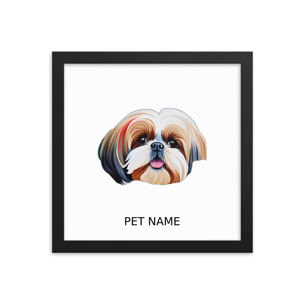 PugMug Custom Shih Tzu Framed Print with Your Pet’s Name