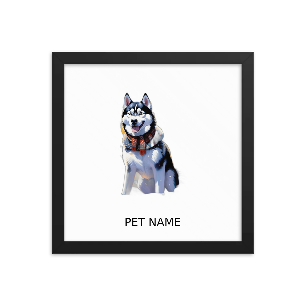 PugMug Custom Siberian Husky Framed Print with Your Pet’s Name