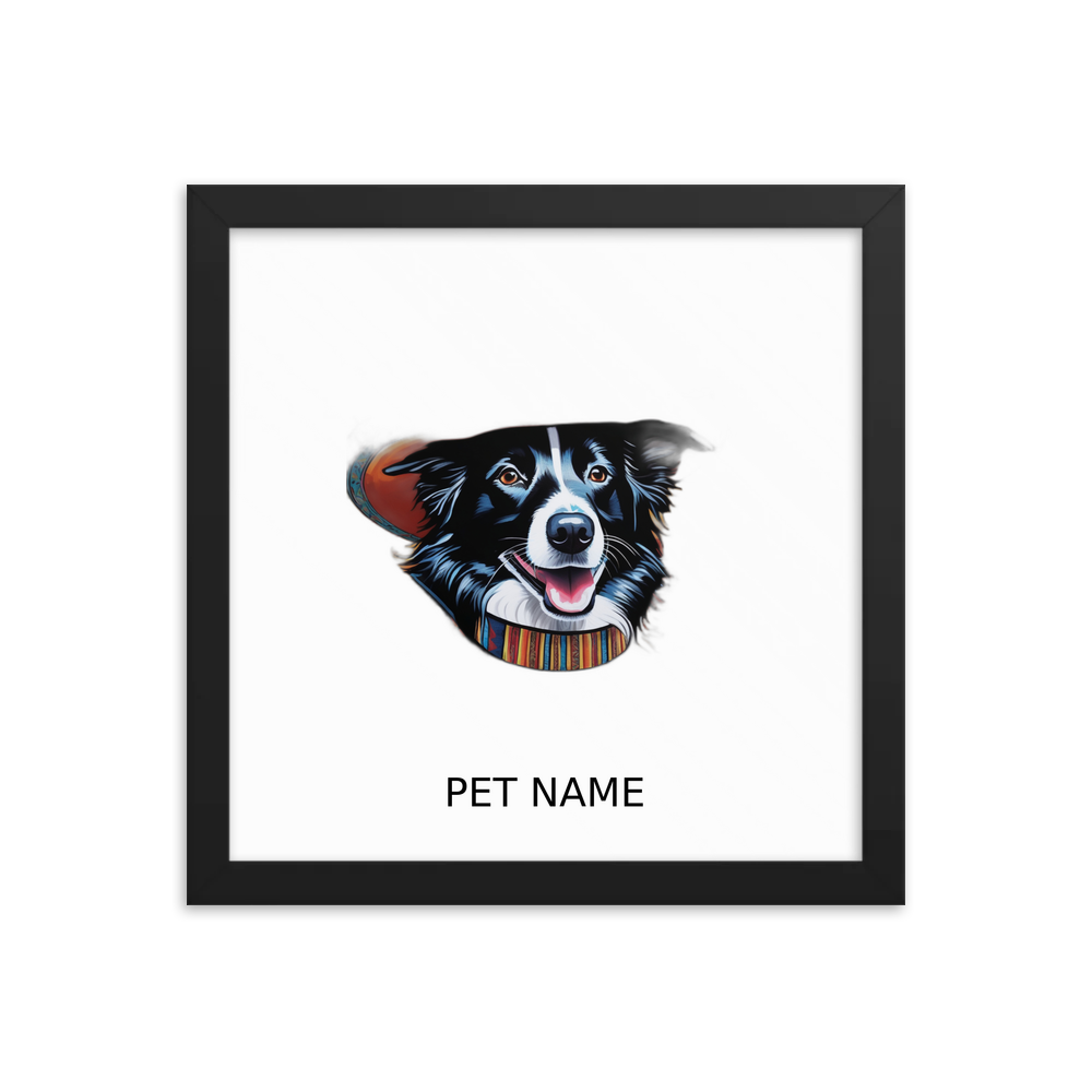 PugMug Custom Border Collie Framed Print with Your Pet’s Name