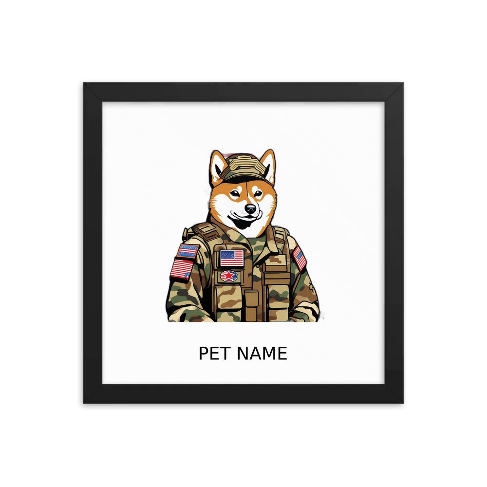 PugMug Custom Shiba Inu Framed Print with Your Pet’s Name