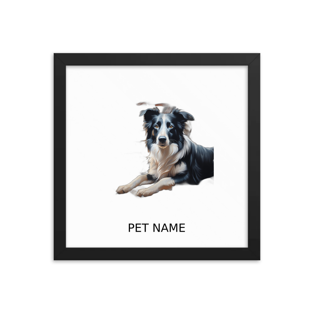 PugMug Custom Border Collie Framed Print with Your Pet’s Name