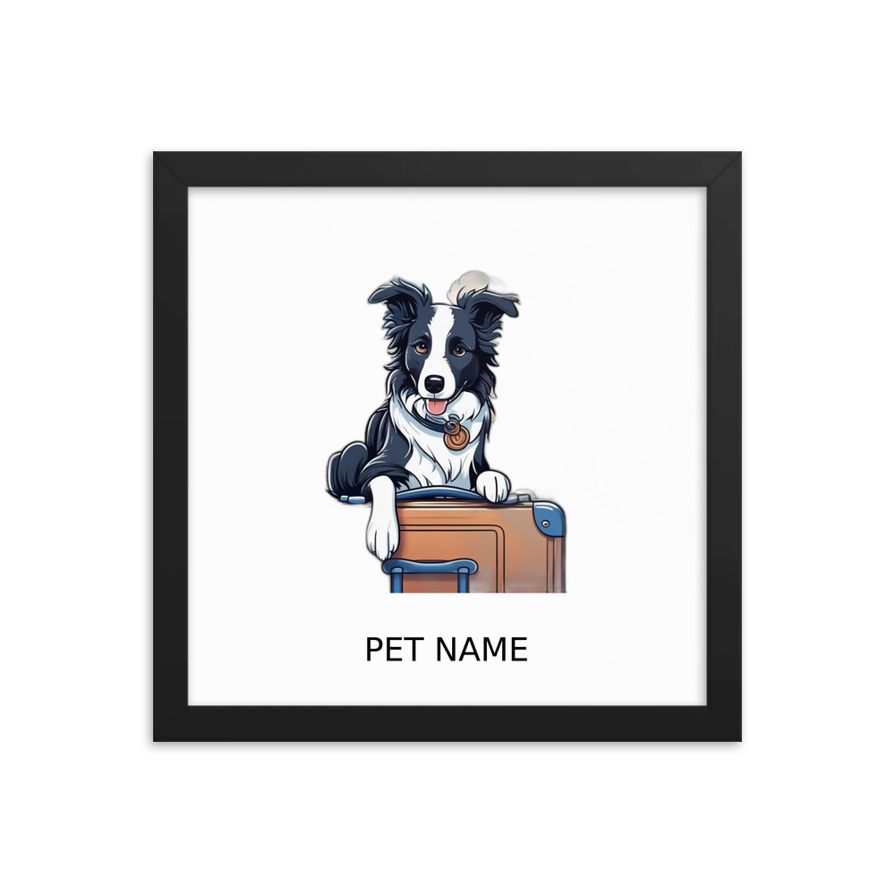 PugMug Custom Border Collie Framed Print with Your Pet’s Name