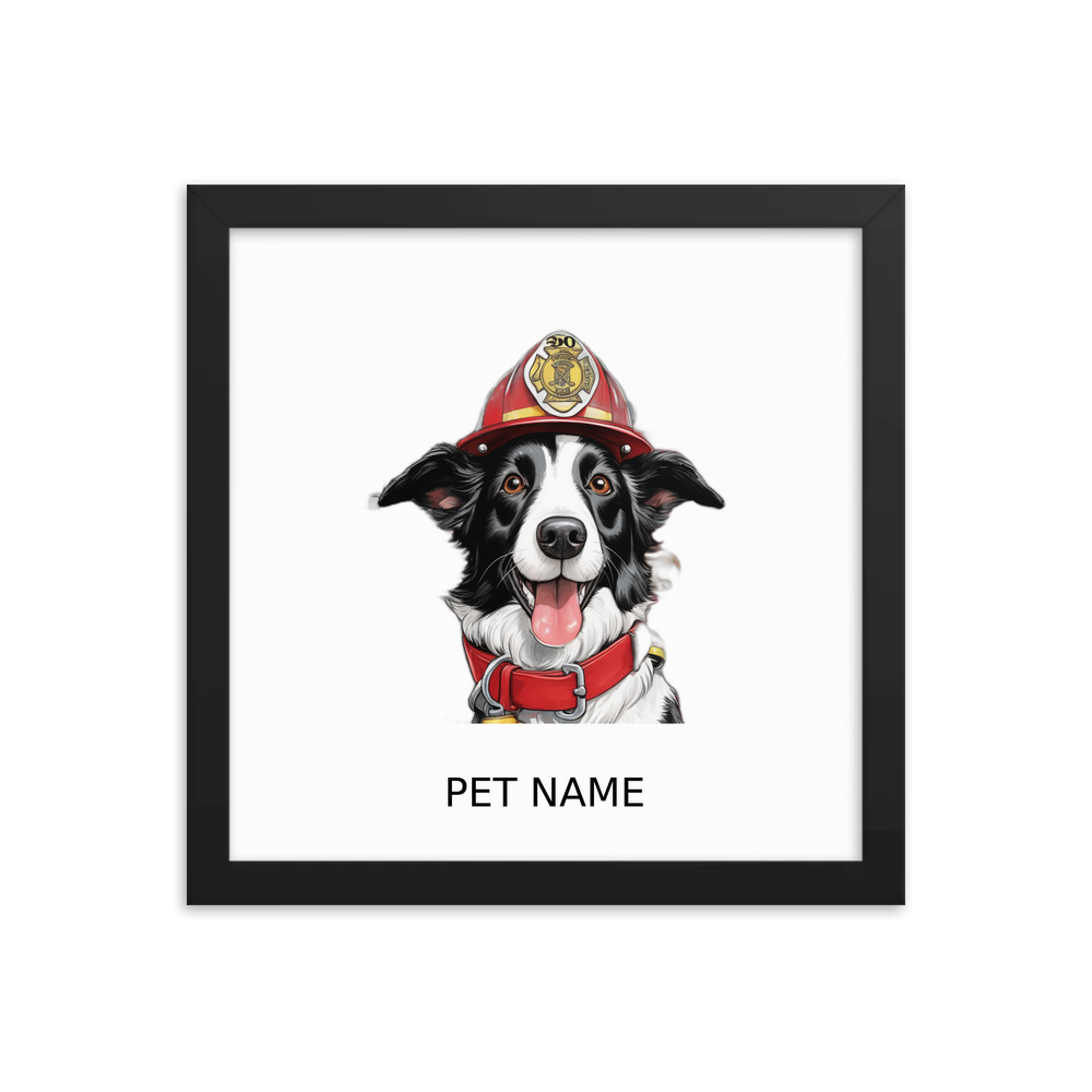 PugMug Custom Border Collie Framed Print with Your Pet’s Name