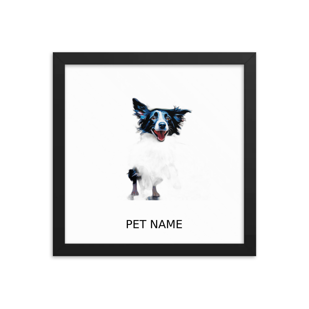 PugMug Custom Border Collie Framed Print with Your Pet’s Name