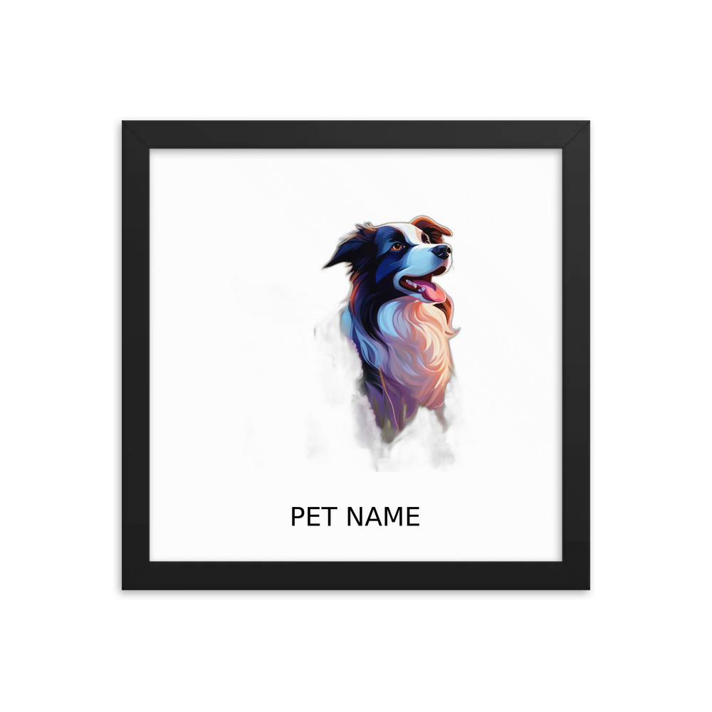 PugMug Custom Border Collie Framed Print with Your Pet’s Name