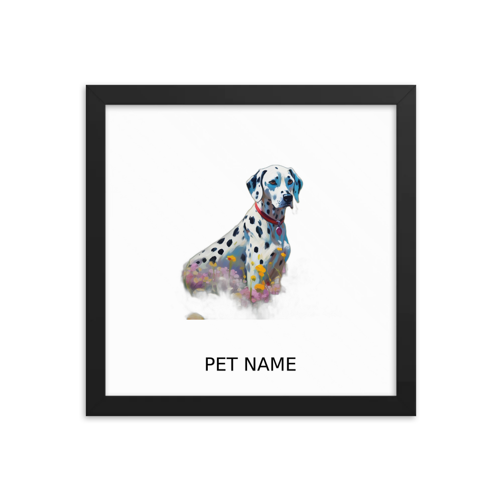 PugMug Custom Dalmatian Framed Print with Your Pet’s Name
