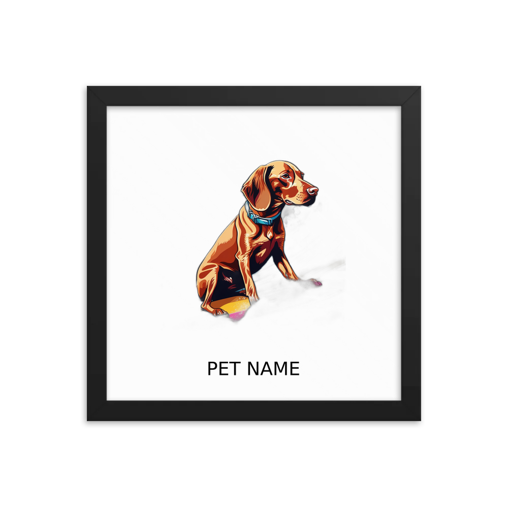 PugMug Custom Vizsla Framed Print with Your Pet’s Name