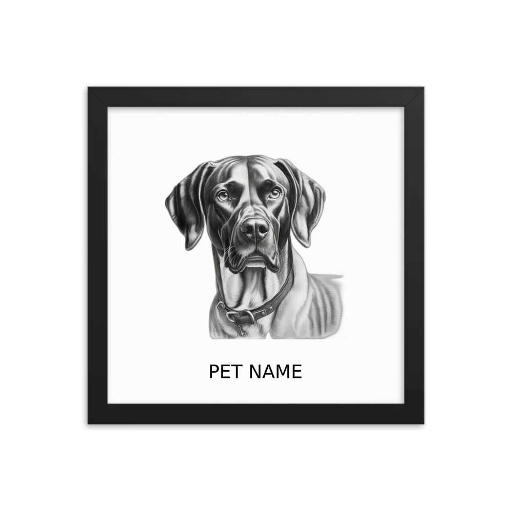 PugMug Custom Pointer Dog Framed Print with Your Pet’s Name