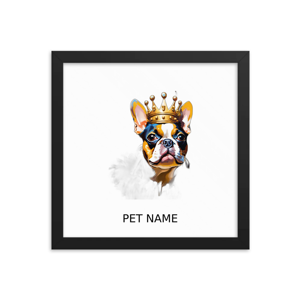 PugMug Custom Boston Terrier Framed Print with Your Pet’s Name
