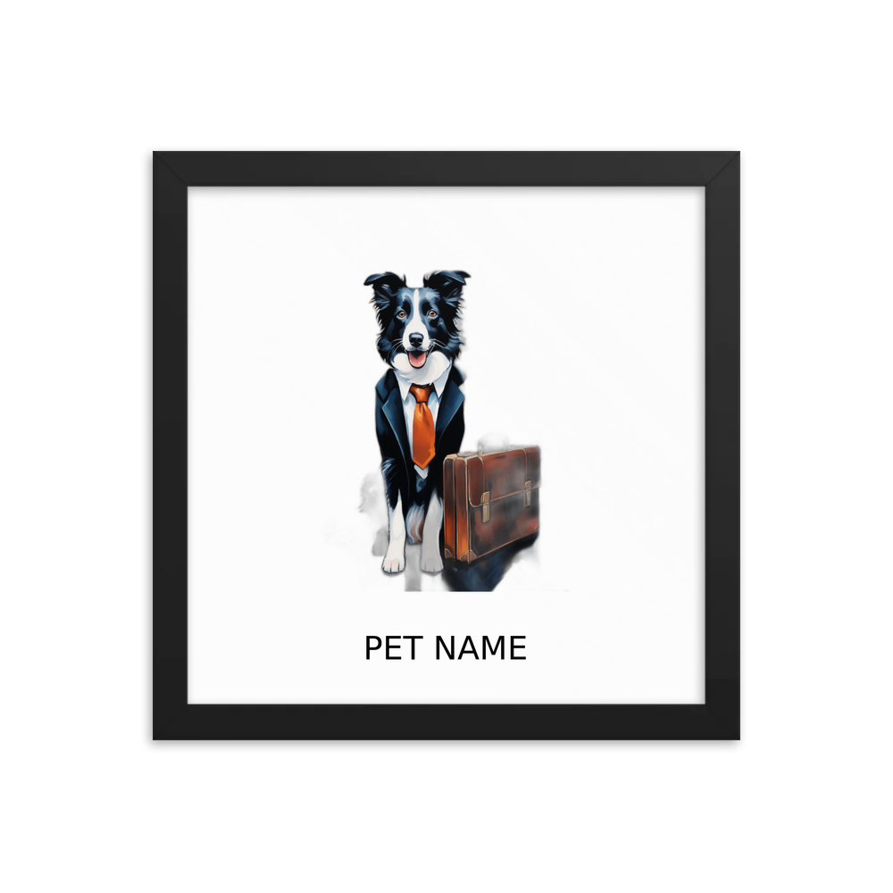 PugMug Custom Border Collie Framed Print with Your Pet’s Name