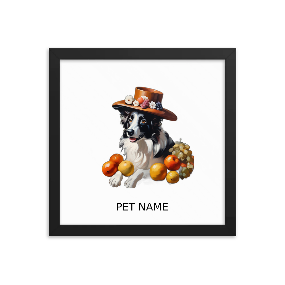 PugMug Custom Border Collie Framed Print with Your Pet’s Name