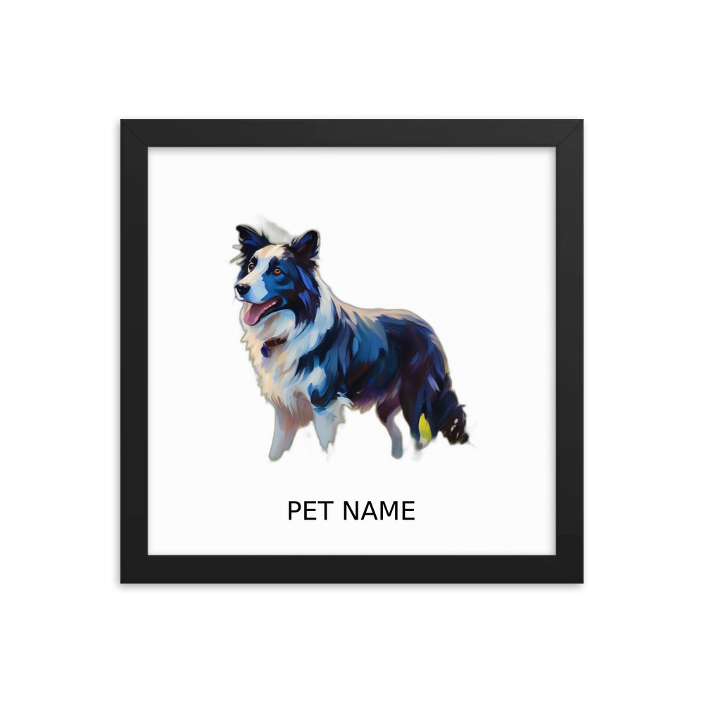 PugMug Custom Border Collie Framed Print with Your Pet’s Name