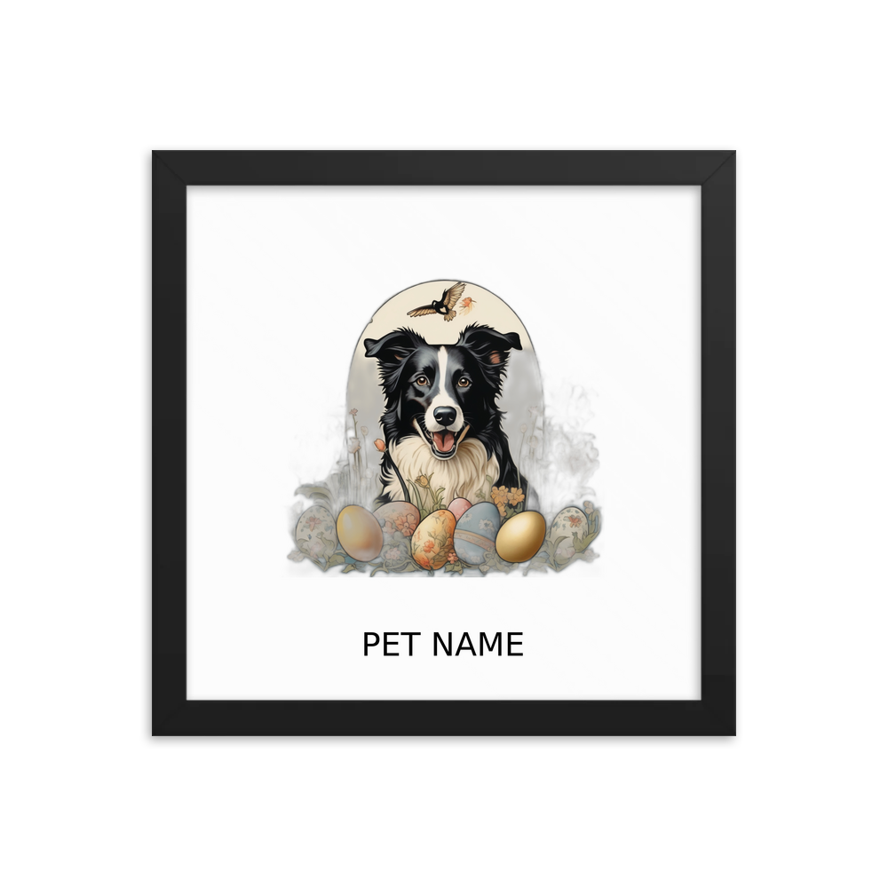 PugMug Custom Border Collie Framed Print with Your Pet’s Name