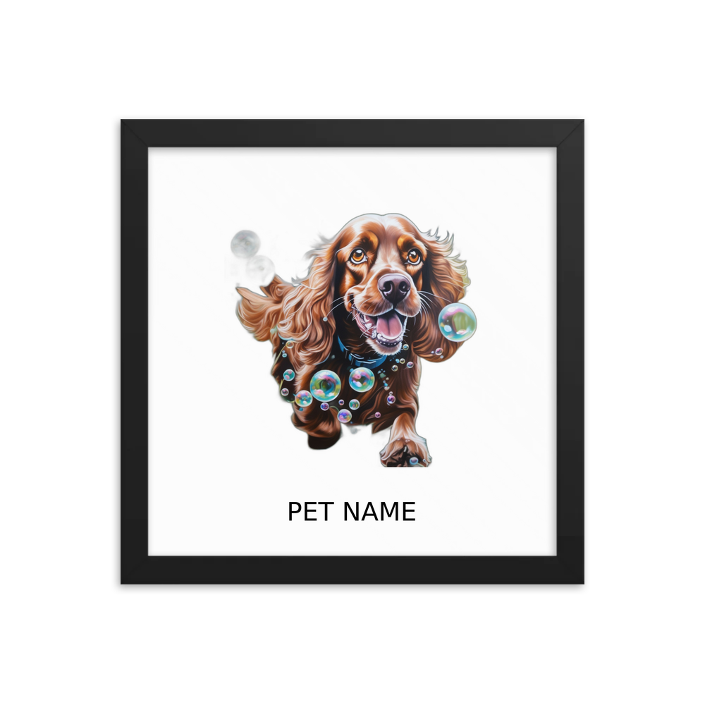 PugMug Custom Cocker Spaniel Framed Print with Your Pet’s Name