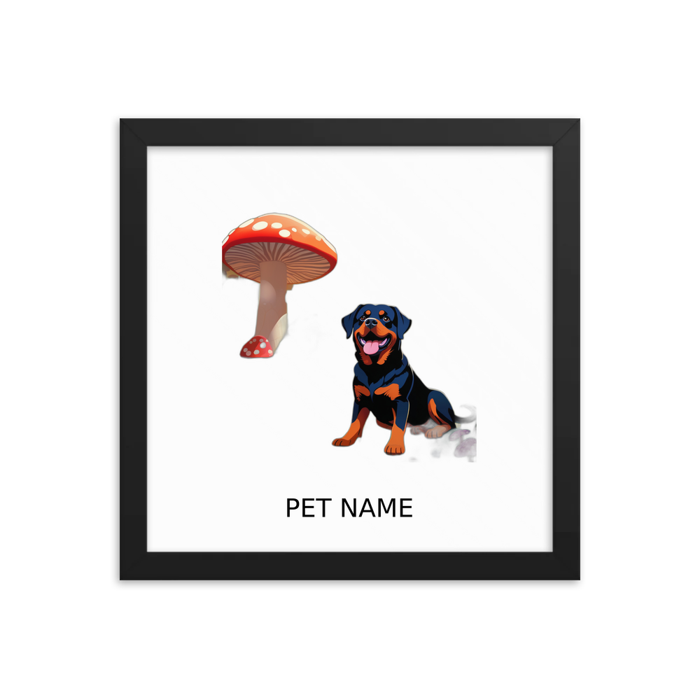 PugMug Custom Rottweiler Framed Print with Your Pet’s Name