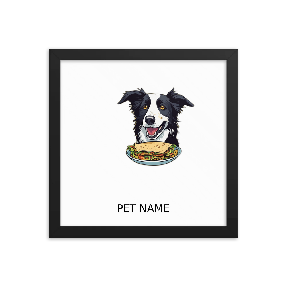 PugMug Custom Border Collie Framed Print with Your Pet’s Name