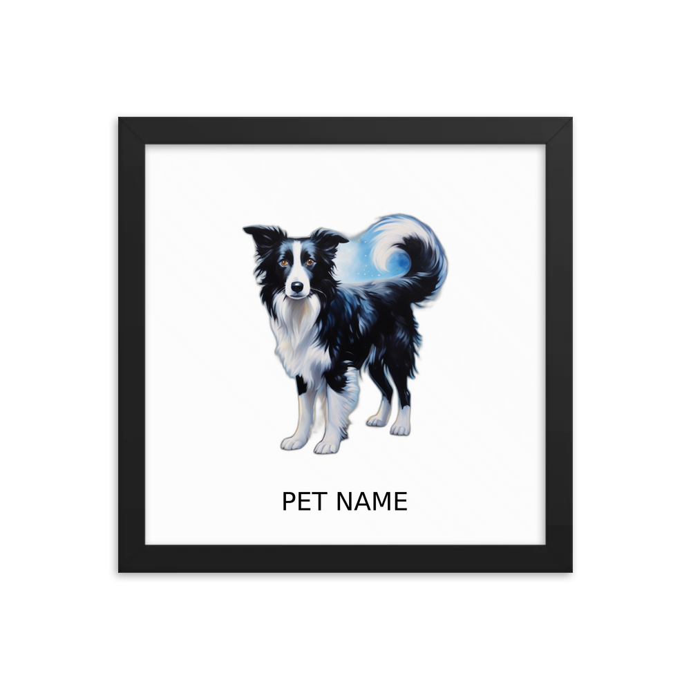 PugMug Custom Border Collie Framed Print with Your Pet’s Name