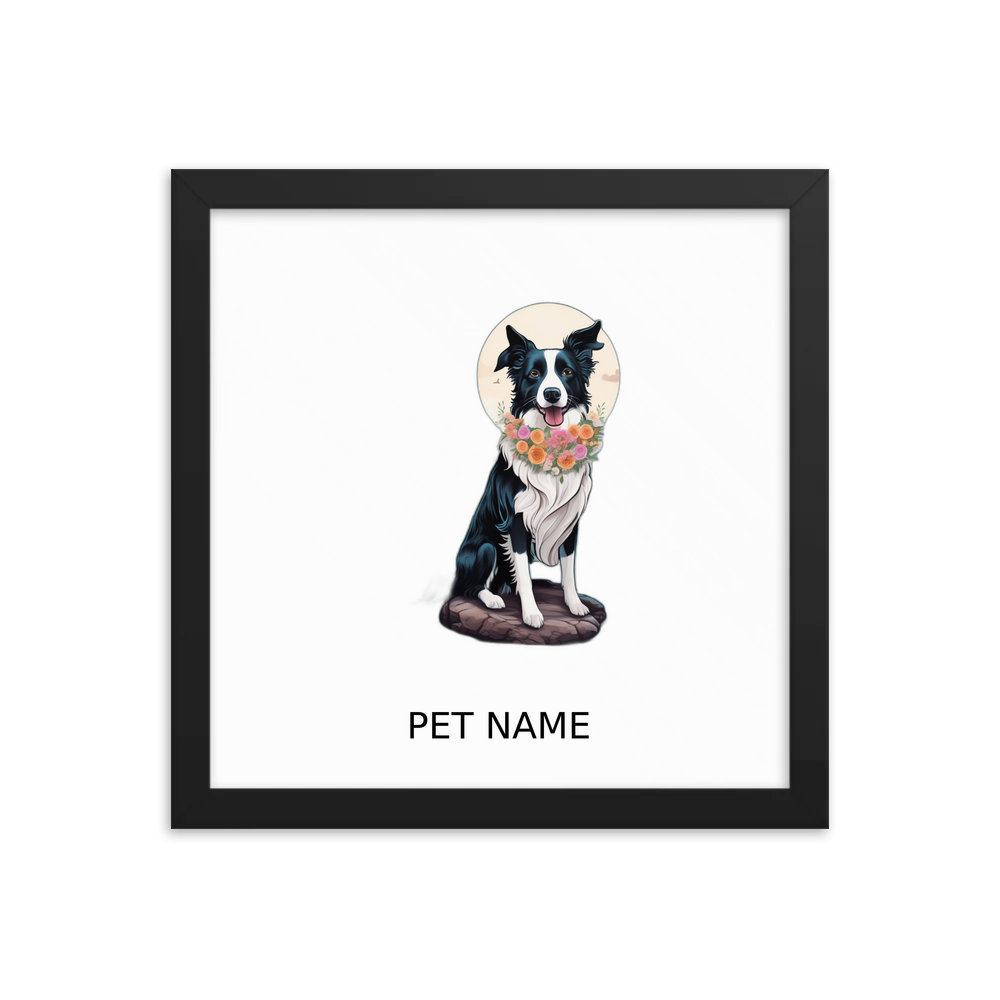 PugMug Custom Border Collie Framed Print with Your Pet’s Name