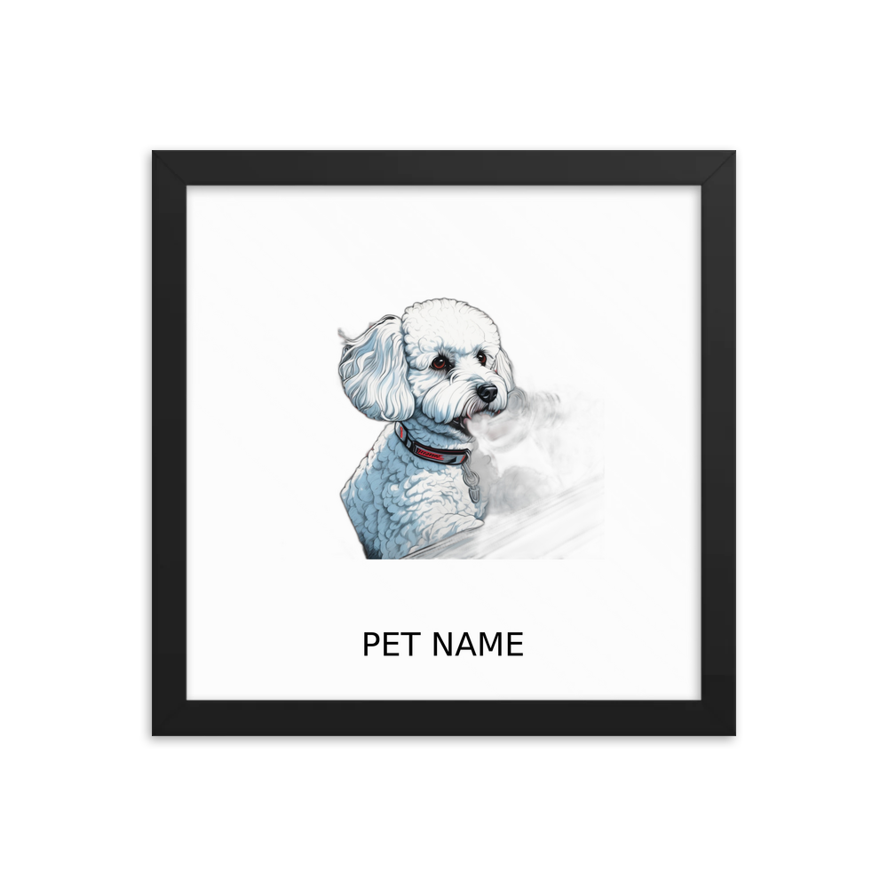 PugMug Custom Bichons Frise Framed Print with Your Pet’s Name