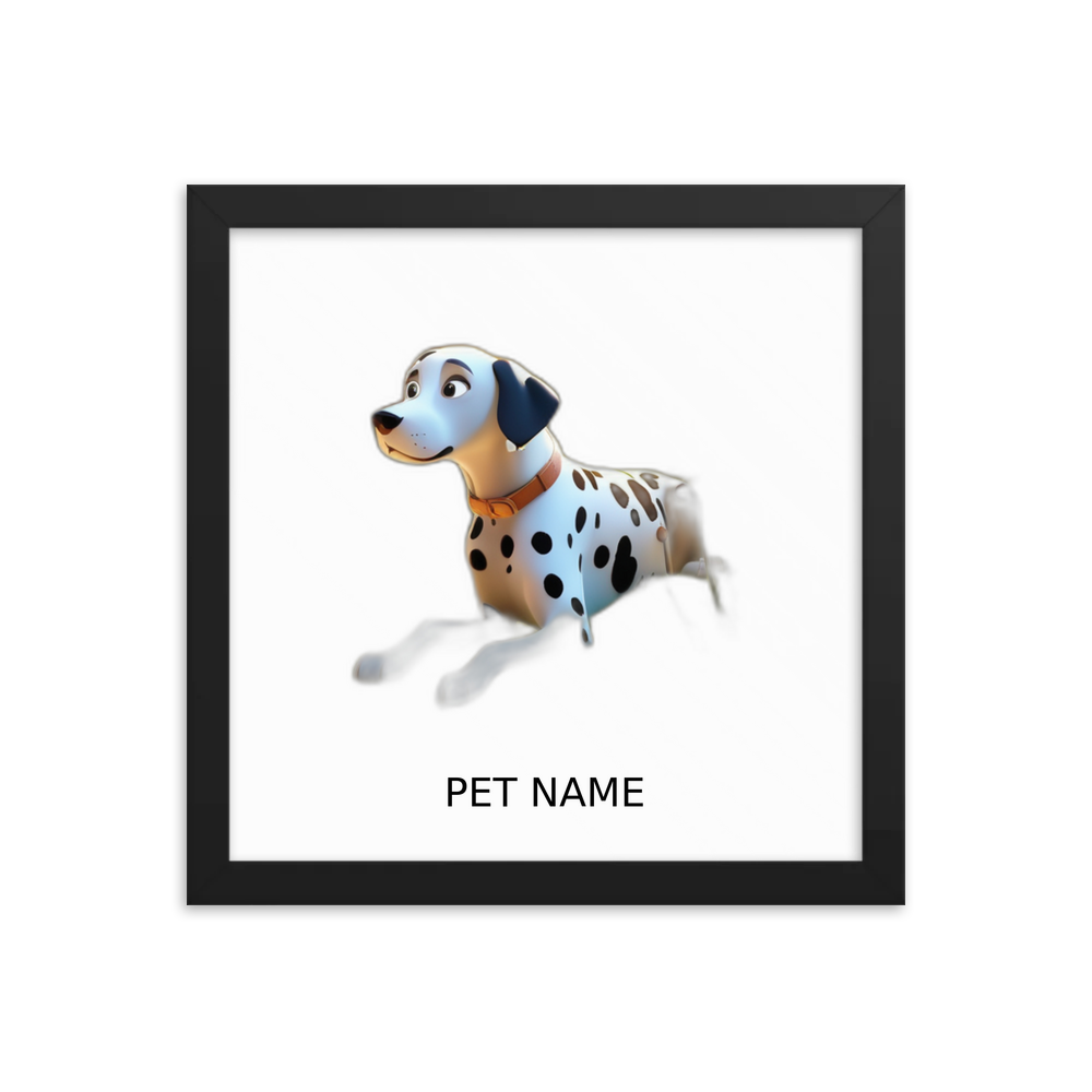 PugMug Custom Dalmatian Framed Print with Your Pet’s Name