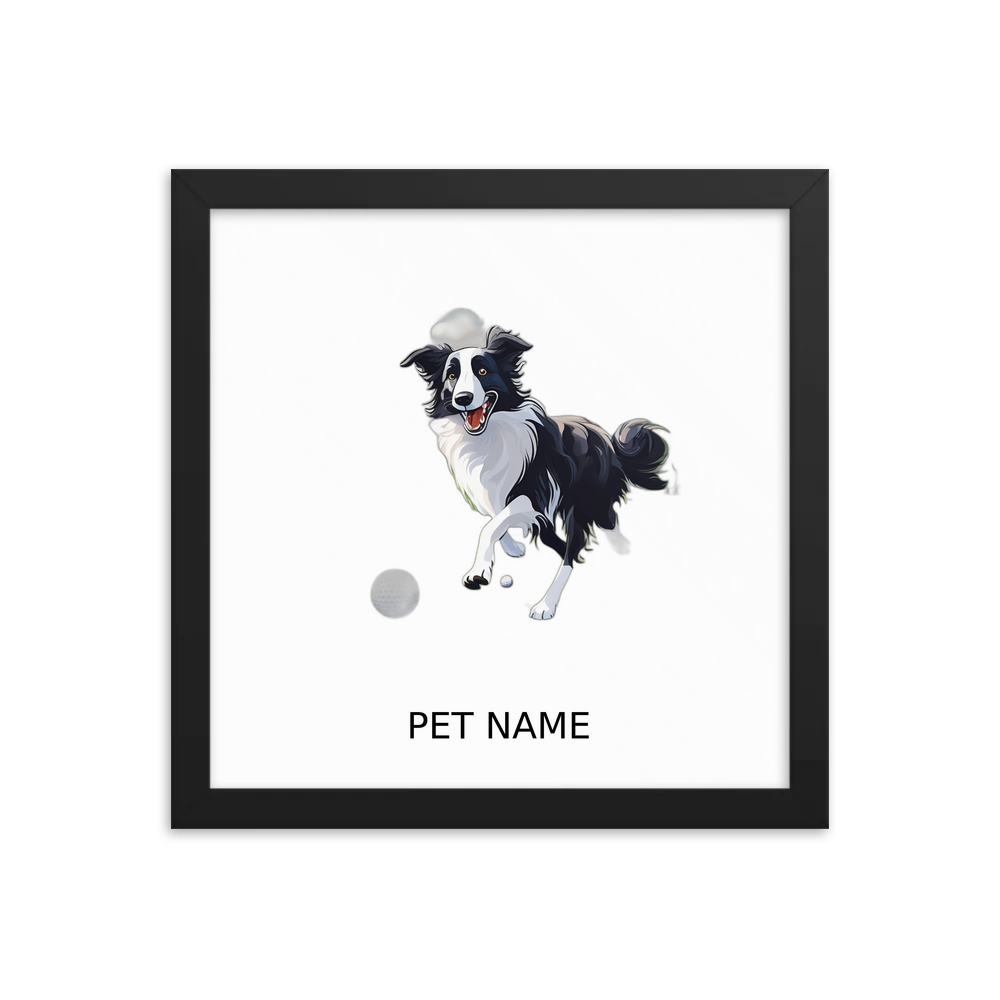 PugMug Custom Border Collie Framed Print with Your Pet’s Name