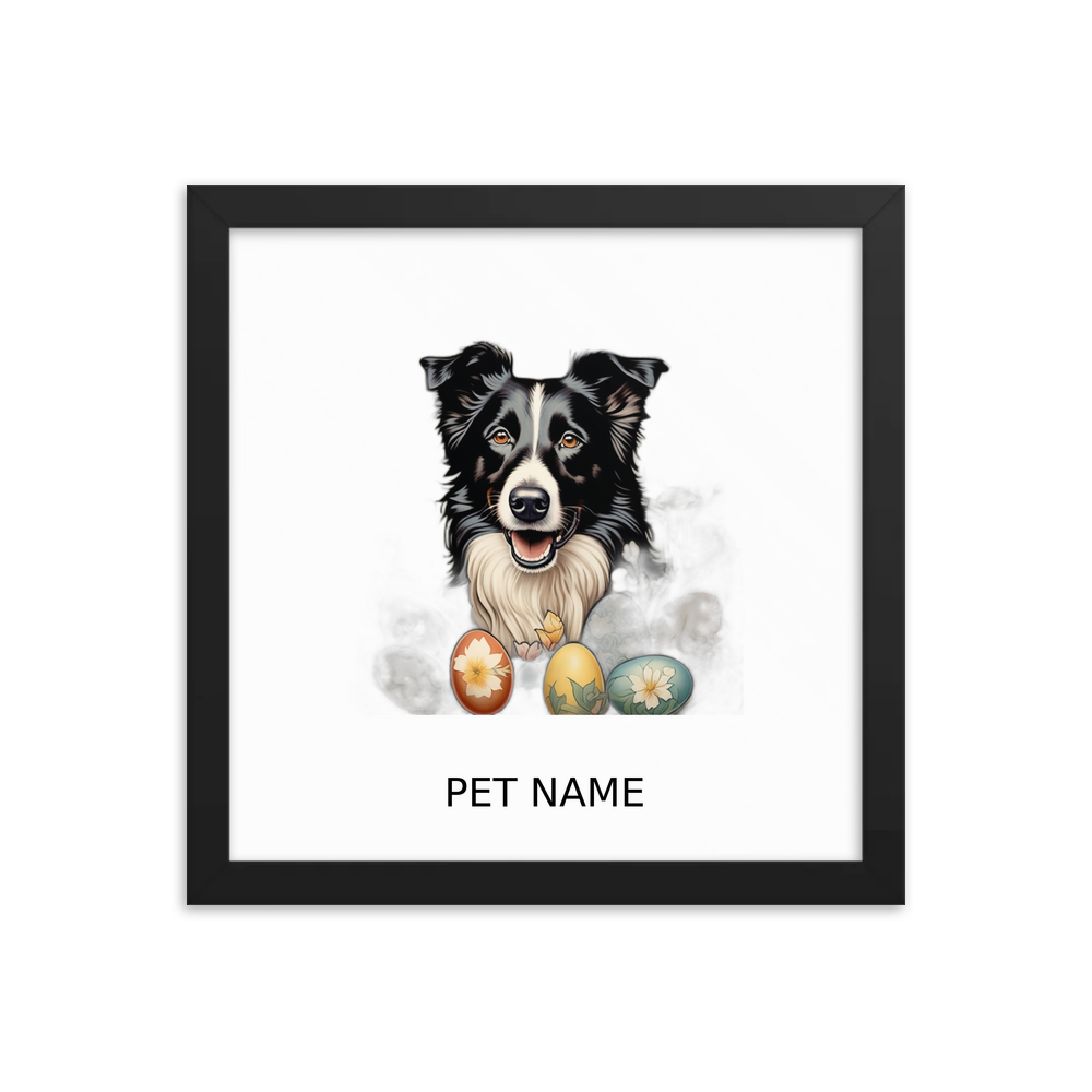 PugMug Custom Border Collie Framed Print with Your Pet’s Name