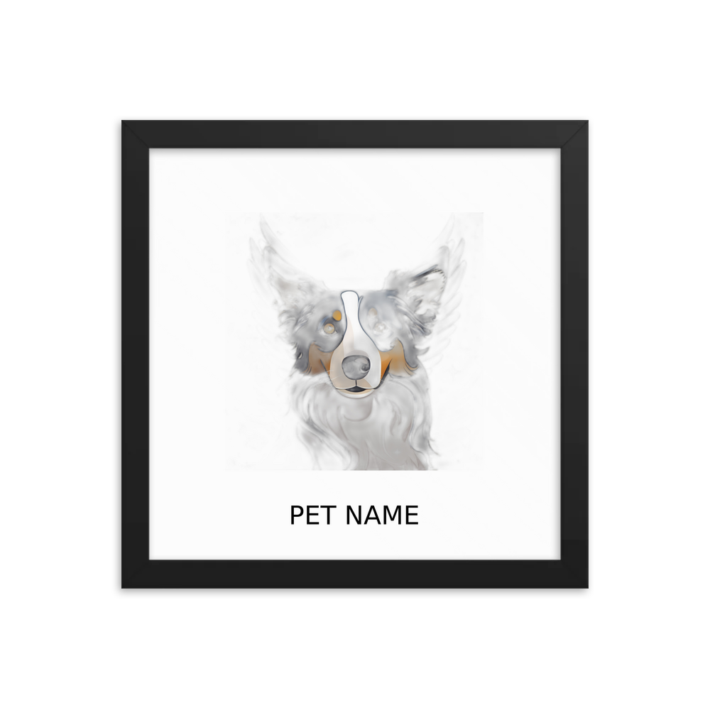 PugMug Custom Border Collie Framed Print with Your Pet’s Name